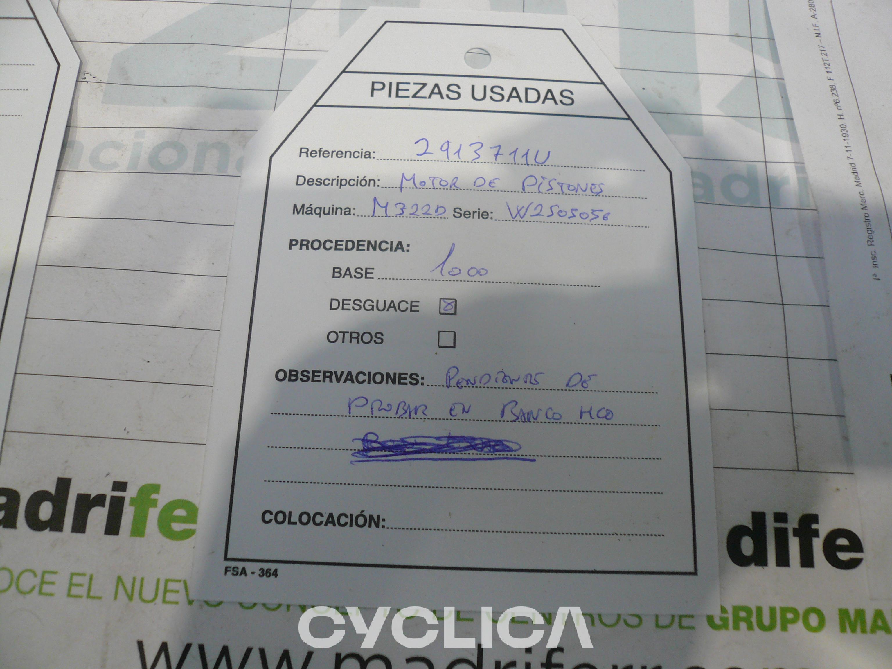 Hidráulico  M322D 2913711 - 2